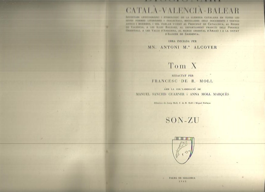 DICCIONARI CATALA-VALENCIA-BALEAR. TOM. X. SON-ZU.