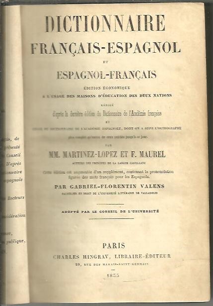 DICTIONAIRE FRANAIS-ESPAGNOL ET ESPAGNOL-FRANAIS.