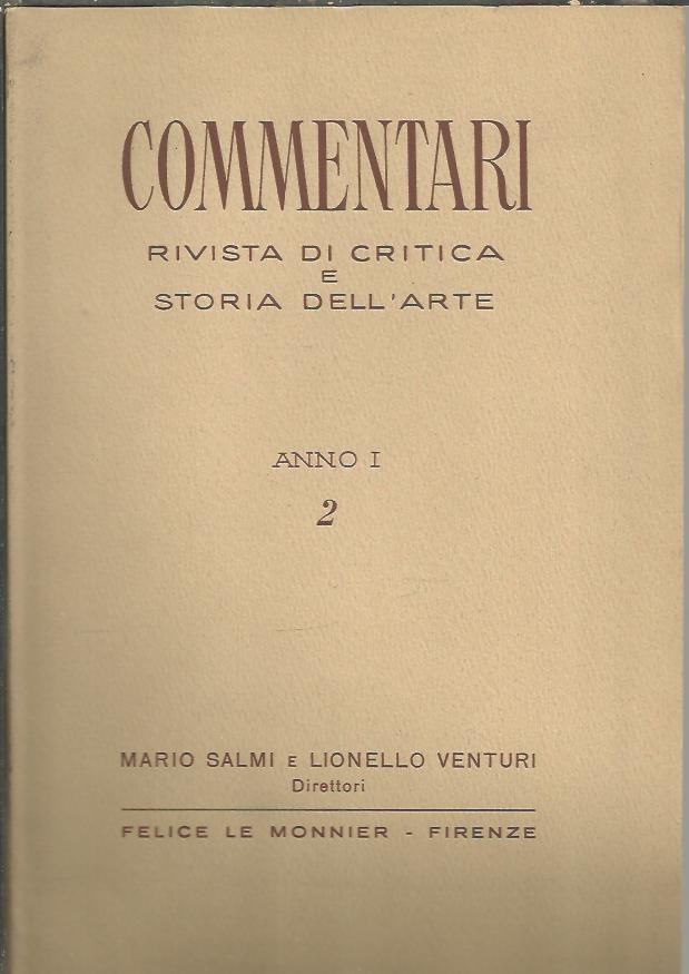 COMMENTARI. RIVISTA DI CRITICA E STORIA DELL'ARTE. ANNO I. N. 2.