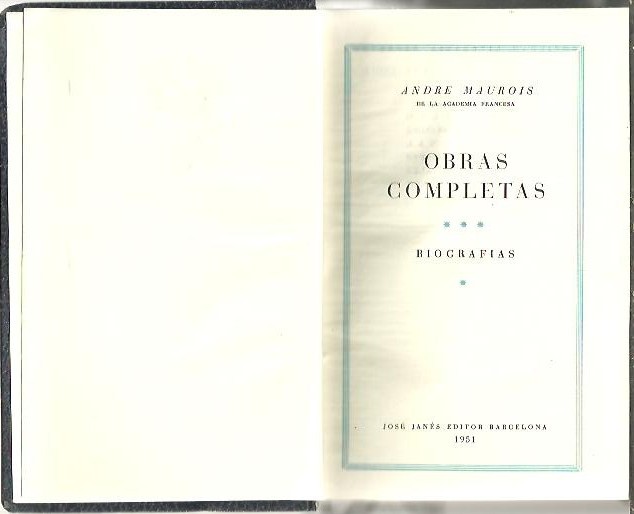 OBRAS COMPLETAS. III. BIOGRAFIAS. I.
