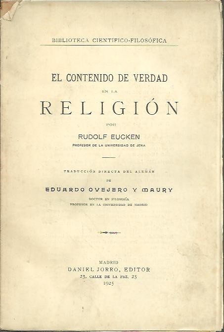 EL CONTENIDO DE VERDAD EN LA RELIGION.