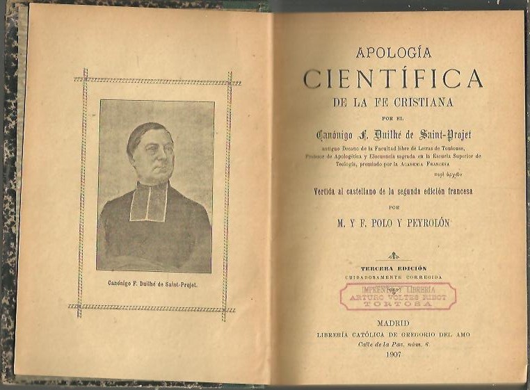 APOLOGIA CIENTIFICA DE LA FE CRISTIANA.