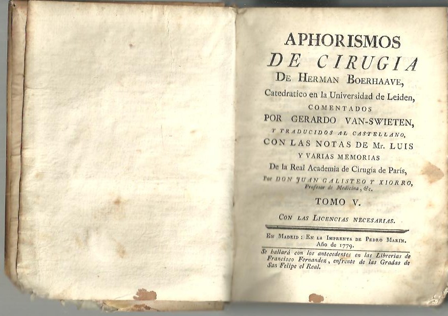 APHORISMOS DE CIRUGIA. TOMO V.