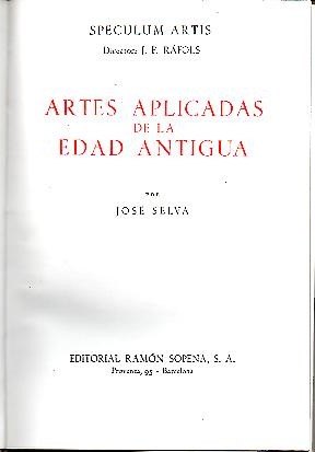 ARTES APLICADAS DE LA EDAD ANTIGUA.