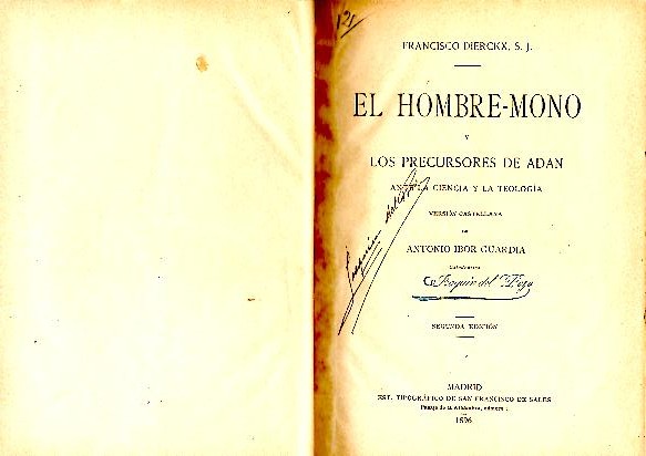 EL HOMBRE-MONO Y LOS PRECURSORES DE ADAN ANTE LA CIENCIA Y LA TEOLOGIA.