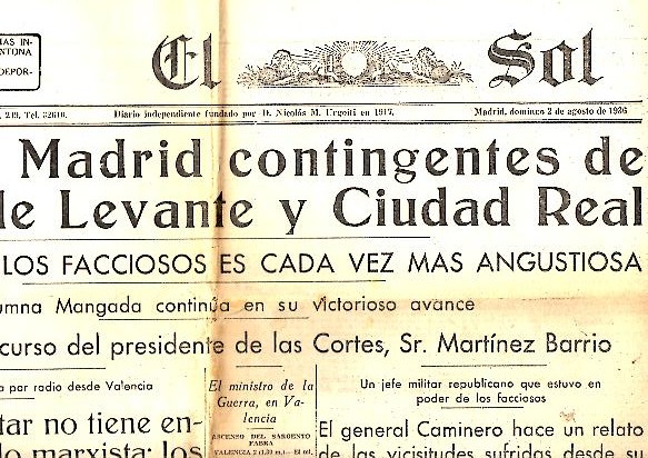 EL SOL. AÑO XX. N. 5912. 2-AGOSTO-1936.