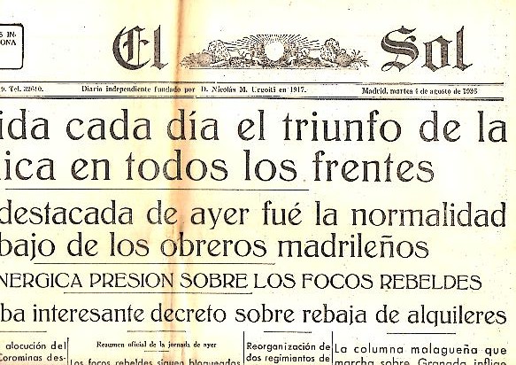 EL SOL. AO XX. N. 5913. 4-AGOSTO-1936.