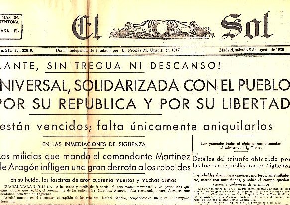 EL SOL. AÑO XX. N. 5917. 8-AGOSTO-1936.