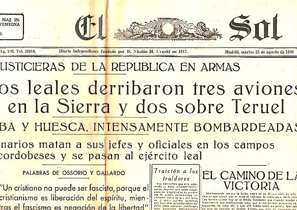 EL SOL. AO XX. N. 5931. 25-AGOSTO-1936.