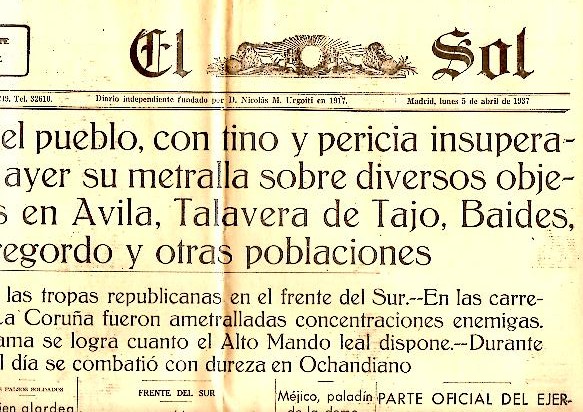 EL SOL. AÑO XXI. N. 6135. 5-ABRIL-1937.