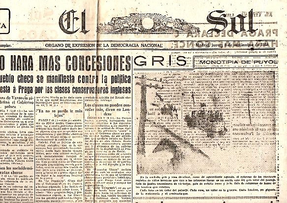 EL SOL. AÑO XXII. N. 6261. 8-SEPTIEMBRE-1938.