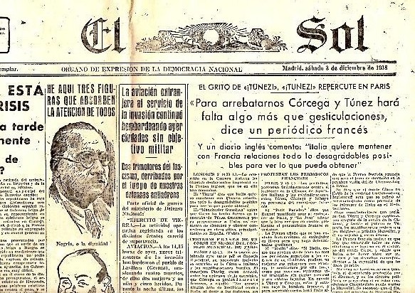 EL SOL. AÑO XXII. N. 6336. 3-DICIEMBRE-1938.
