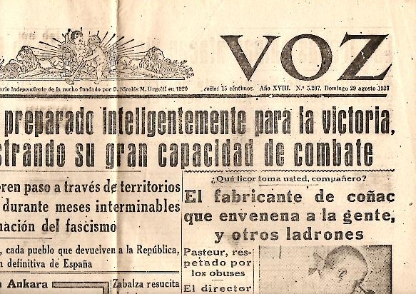 LA VOZ. AÑO XVIII. N. 5207. 29-AGOSTO-1937.