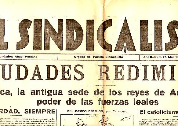 EL SINDICALISTA. ORGANO DEL PARTIDO SINDICALISTA. AÑO II. N. 78. 9-SEPTIEMBRE-1936.