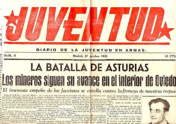 JUVENTUD. DIARIO DE LA JUVENTUD EN ARMAS. N.8. 27-OCTUBRE-1936.