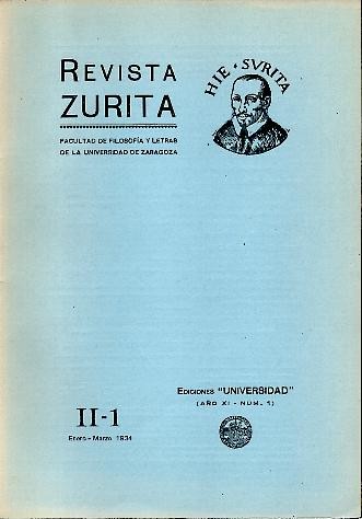 REVISTA ZURITA. AÑO XI. I. ENERO-MARZO 1934. III. JULIO-DICIEMBRE 1934.