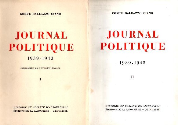 JOURNAL POLITIQUE. 1939-1943.