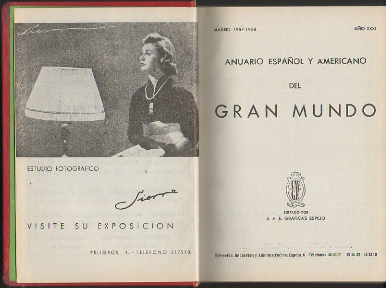 ANUARIO ESPAÑOL Y AMERICANO DEL GRAN MUNDO. MADRID, 1957-1958. AÑO XXXI.