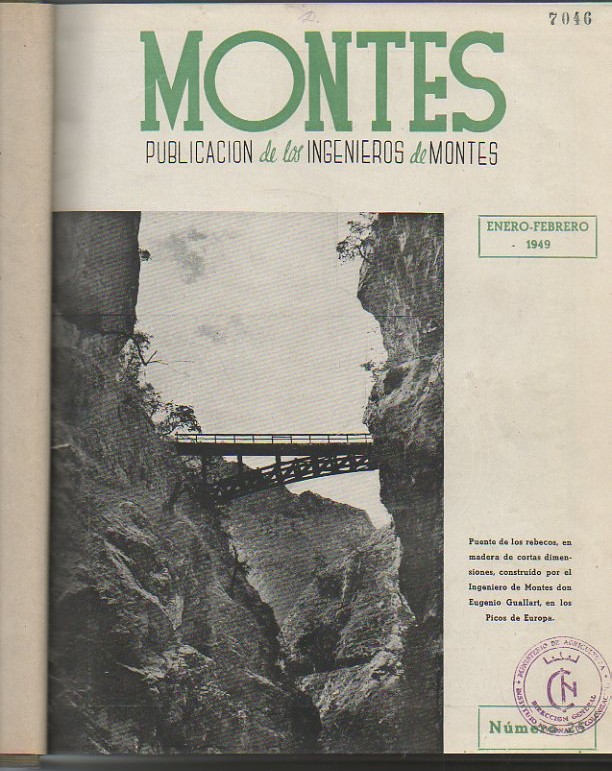 MONTES. PUBLICACION DEL CUERPO DE INGENIEROS DE MONTES. 1949. N. 25-30.