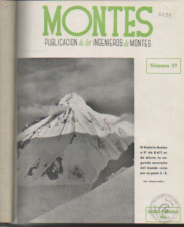 MONTES. PUBLICACION DEL CUERPO DE INGENIEROS DE MONTES. 1951. N. 37-42.