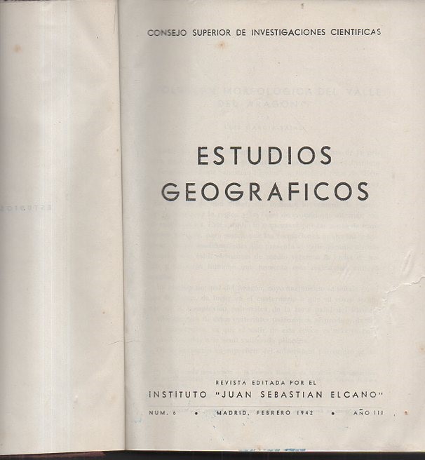 ESTUDIOS GEOGRAFICOS. N. 6-7. FEBRERO 1942. N. 8-9. AGOSTO 1942. AÑO III.