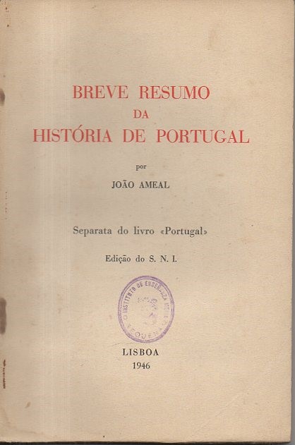 BREVE RESUMO DA HISTORIA DE PORTUGAL.