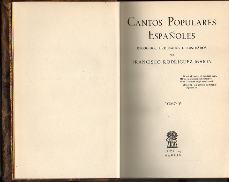 CANTOS POPULARES ESPAOLES. TOMO V.