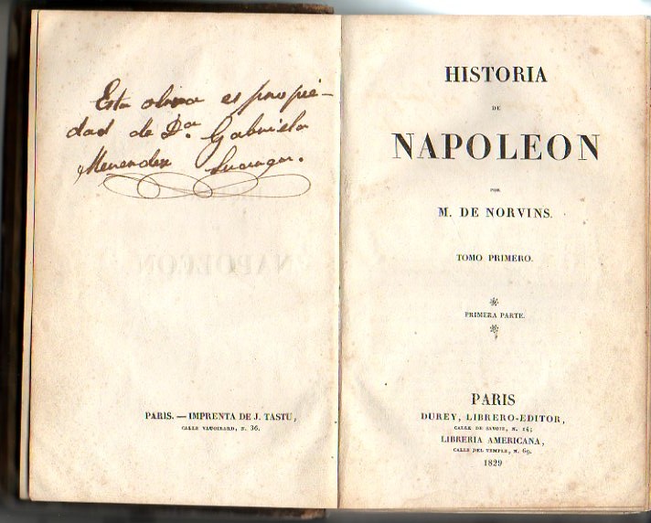 HISTORIA DE NAPOLEON. TOMO PRIMERO.