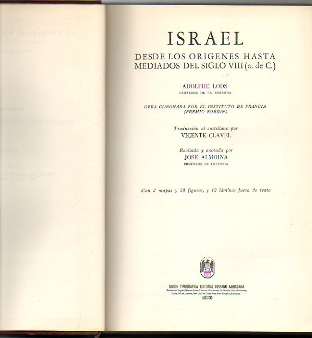 ISRAEL. DESDE LOS ORIGENES HASTA MEDIADOS DEL SIGLO VIII (A. DE C).