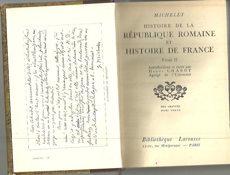 HISTORIE DE LA REPUBLIQUE ROMAINE ET HISTOIRE DE FRANCE. TOME II. TOME III. TOME IV.