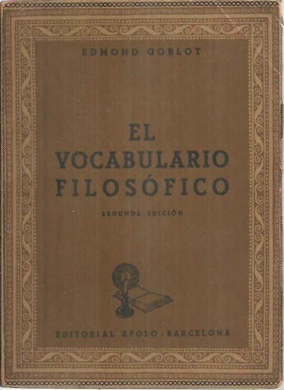 EL VOCABULARIO FILOSOFICO.